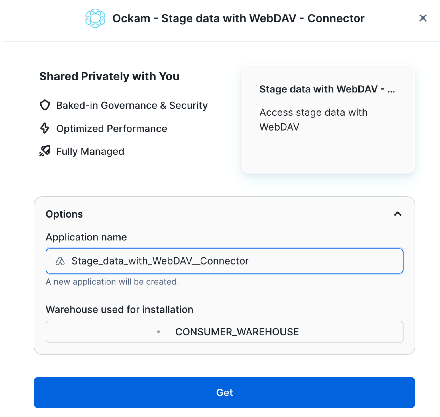 Select a warehouse